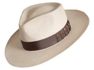 Classic Panama Hat in Natural Toquilla Straw with Snap Brim - Angle View | Superior Hats