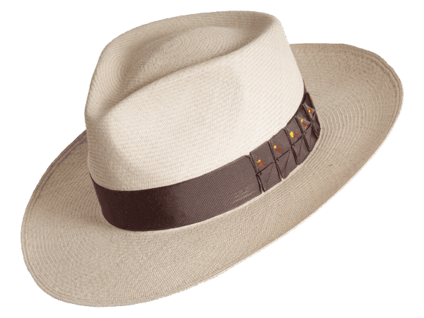 Classic Panama Hat in Natural Toquilla Straw with Snap Brim - Angle View | Superior Hats