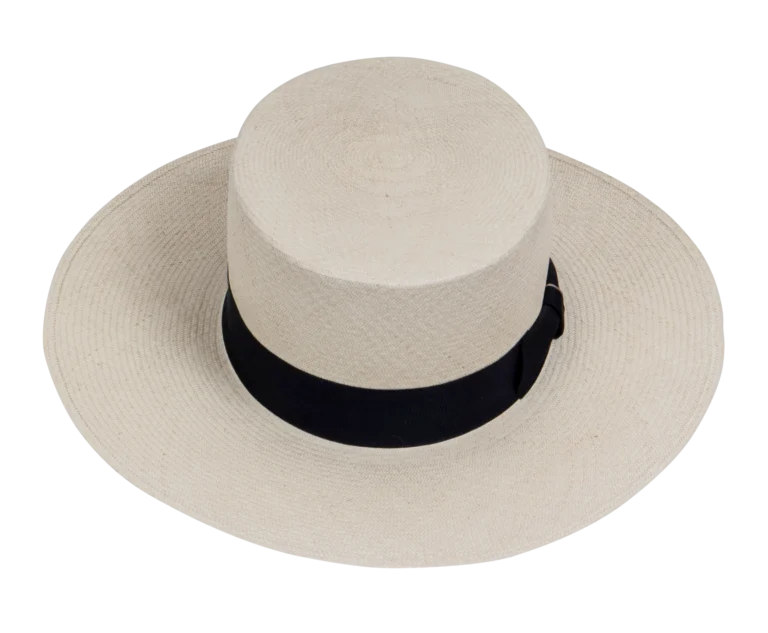 Cordobes Panama Hat in Natural Toquilla Straw with Flat Crown - Front View | Superior Hats