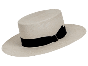 Cordobes Panama Hat in Natural Toquilla Straw with Wide Brim - Angle View | Superior Hats