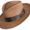 Fedora Galeras Panama Hat in Natural Toquilla Straw with Long Pinches - Angle View | Superior Hats