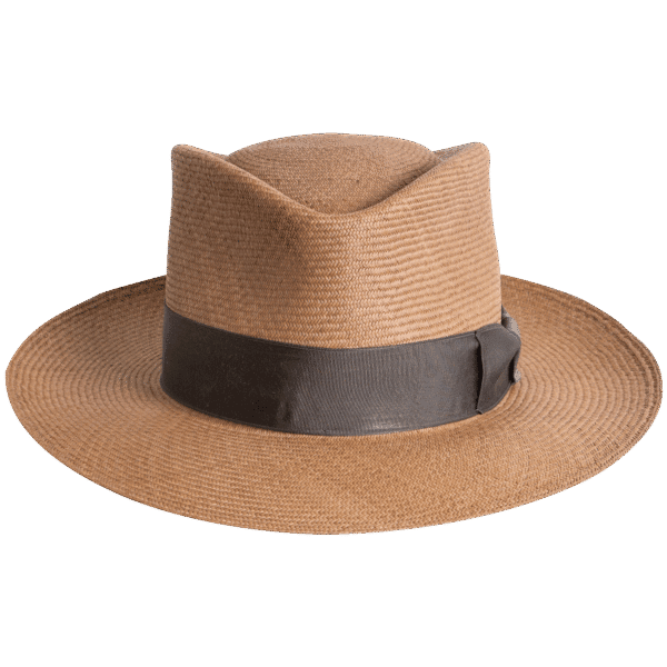 Fedora Galeras Panama Hat in Natural Toquilla Straw with Signature Teardrop Crown - Front View | Superior Hats
