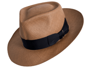 Fedora Traces Panama Hat in Natural Toquilla Straw with 1930s-Inspired Design - Angle View | Superior Hats