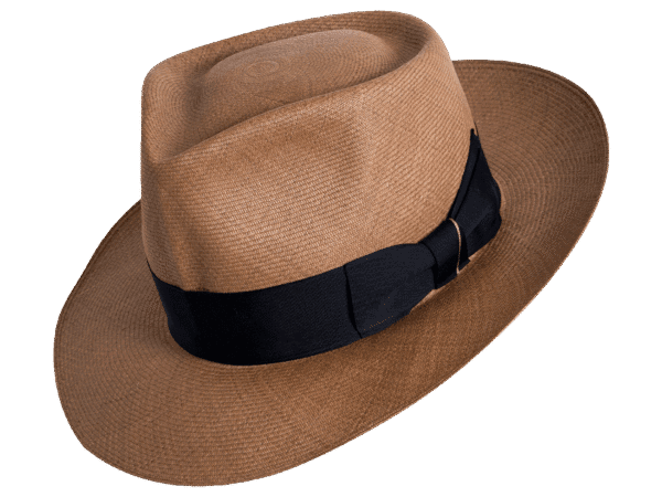 Fedora Traces Panama Hat in Natural Toquilla Straw with 1930s-Inspired Design - Angle View | Superior Hats