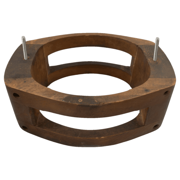 Universal support system for holding brim flanges firmly during the shaping process. Features removable pins for versatile positioning and compatibility with all flange styles.