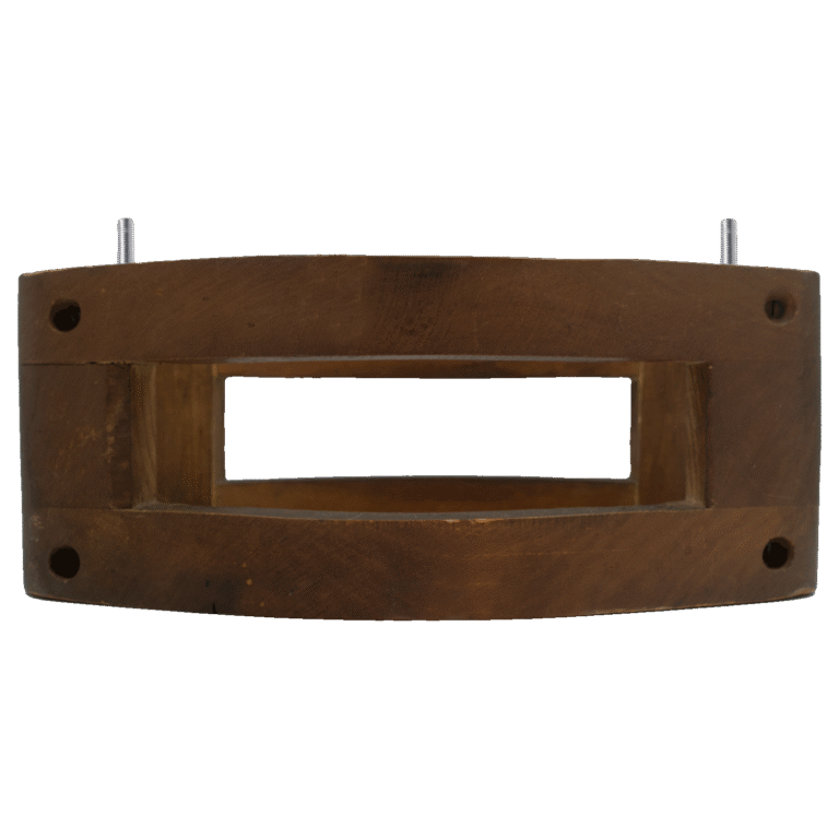 Universal support system for holding brim flanges firmly during the shaping process. Features removable pins for versatile positioning and compatibility with all flange styles.