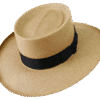 Gambler Panama Hat in Natural Toquilla Straw with Curled Brim - Angle View | Superior Hats