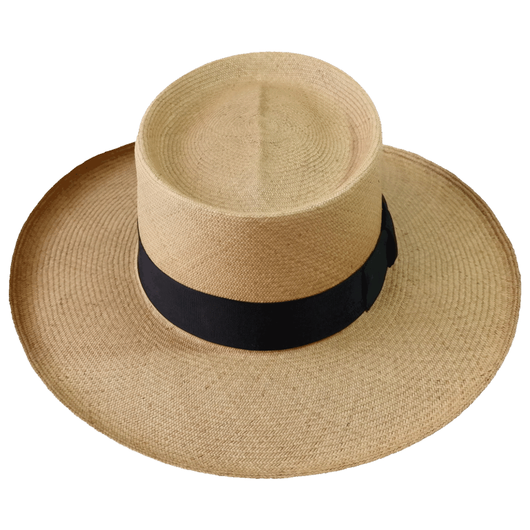 Gambler Panama Hat in Natural Toquilla Straw with Telescope Crown - Front View | Superior Hats
