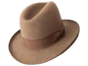 Classic with relaxed character. Center crease crown and brim with pronounced curl, front and back drop Superior Hats