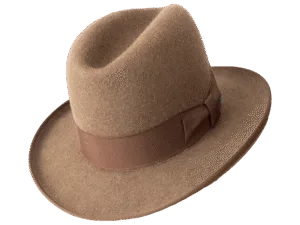 Homburg_Classic-Hat_with-Center-Crease-Crown_View-Angle Classic with relaxed character. Center crease crown and brim with pronounced curl, front and back drop Superior Hats