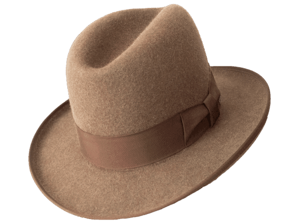 Classic with relaxed character. Center crease crown and brim with pronounced curl, front and back drop Superior Hats