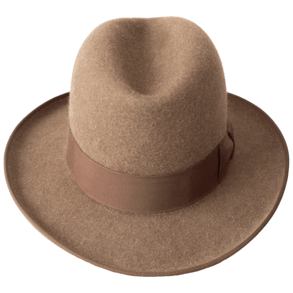 Classic with relaxed character. Center crease crown and brim with pronounced curl, front and back drop Superior Hats