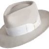 Sleek_Vintage-Inspired-Tall-Crown-Fedora_View-Angle Inspired by the refined style of the 1940s, this Fedora Hat combines a tall crown, snap brim - Superior Hats