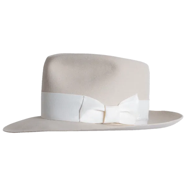 Sleek_Vintage-Inspired-Tall-Crown-Fedora_View-Side Inspired by the refined style of the 1940s, this Fedora Hat combines a tall crown, snap brim - Superior Hats