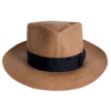 Fedora Traces Panama Hat in Natural Toquilla Straw with Complex Crown - Front View