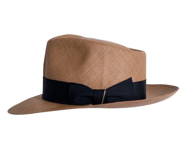 Superior Hats Fedora Traces Panama Hat in Natural Toquilla Straw with Snap Brim - Side Profile | Superior Hats
