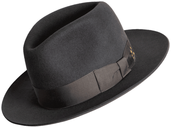 Angle View: Versatile Trilby Hat highlighting the snap brim and artisanal design for seamless transitions between formal and casual occasions. Superior Hats.