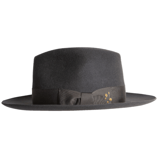 Side View: Detailed side profile of the Trilby Hat, featuring premium felt quality and timeless style for a unique statement. Superior Hats.