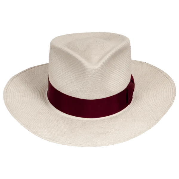 Western_Fedora-Panama-Hat-Natural_Front Western Fedora Panama Hat in Natural Toquilla Straw with Cowboy Crown - Front View | Superior Hats