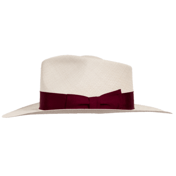 Western Fedora Panama Hat in Natural Toquilla Straw with Wide Brim - Side Profile | Superior Hats