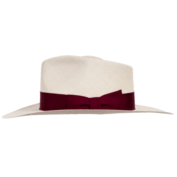 Western_Fedora-Panama-Hat-Natural_Side Western Fedora Panama Hat in Natural Toquilla Straw with Wide Brim - Side Profile | Superior Hats