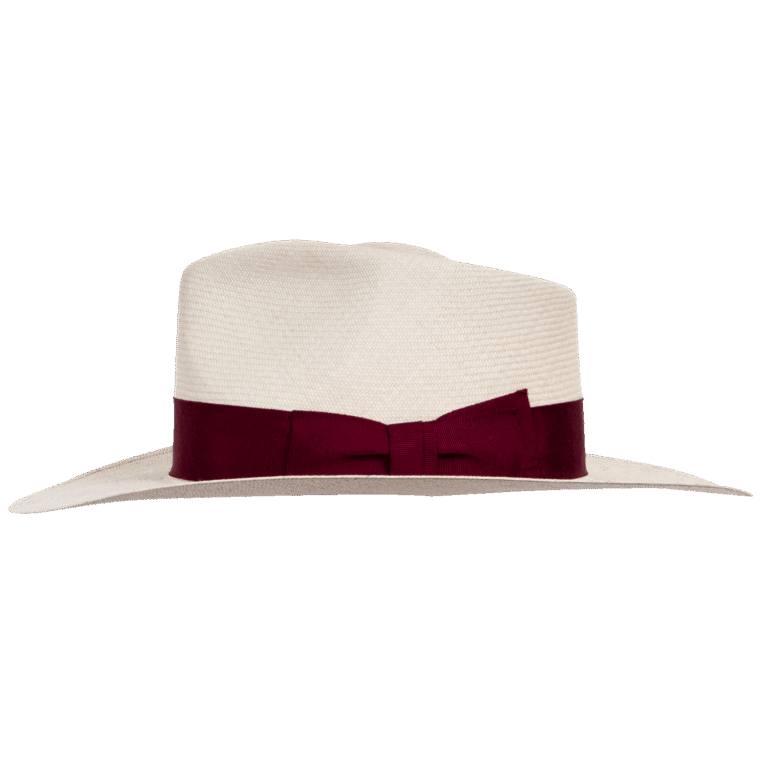 Western Fedora Panama Hat in Natural Toquilla Straw with Wide Brim - Side Profile | Superior Hats