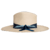 Aqua Panama Fedora with Clean Contemporary Lines - Side Profile | Superior Hats