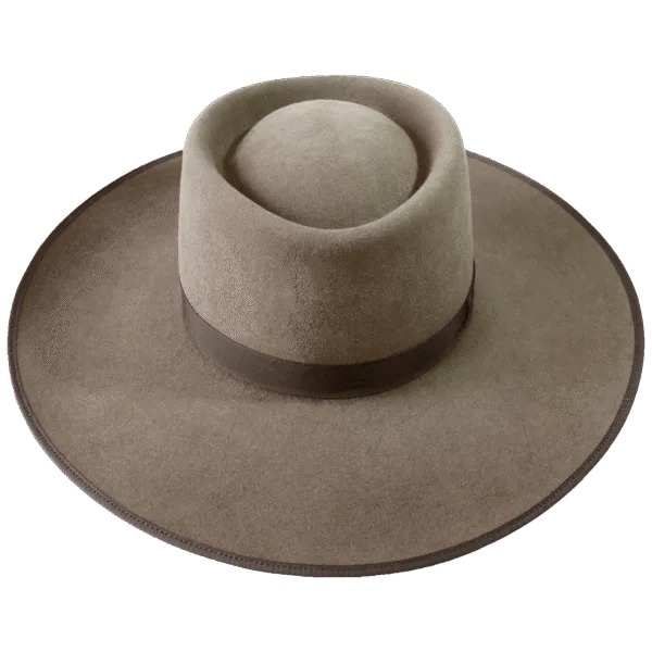 Premium Western Hat Desert Moon Buckaroo with Telescope Crown - Front View