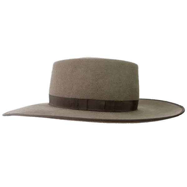 Superior Hats Premium Felt Hat Desert Moon Buckaroo with Cowboy Silhouette - Side Profile