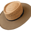 Dualist Hat Dorian with Semi-Calado Straw and Felt Contrast - Angle View | Superior Hats