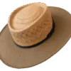 Dorian_Dualist_Angle Dualist Hat Dorian with Semi-Calado Straw and Felt Contrast - Angle View | Superior Hats