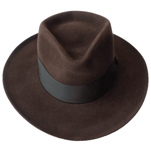Elemental Felt Fedora Hat with Teardrop Crown and Snap Brim - Front View | Superior Hats