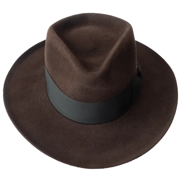 Elemental-Felt-Fedora-with-Teardrop-Crown-and-Snap-Brim---Front-View Elemental Felt Fedora Hat with Teardrop Crown and Snap Brim - Front View | Superior Hats