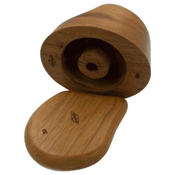 Fedora-Block-with-Tipper-45_angle Pre-shaped Fedora Block | Professional Teardrop Crown Mold | Superior Hats