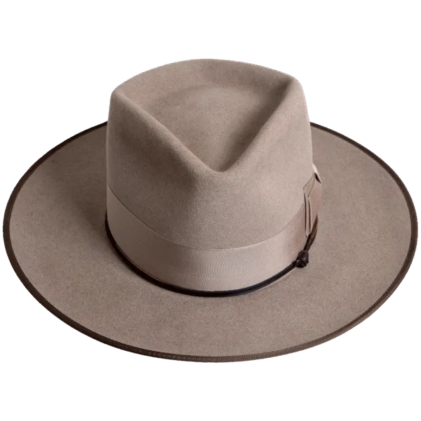 Flaneur-Premium-Felt-Front Premium Felt Hat Flâneur with Diamond Crown and Wide Brim - Front View