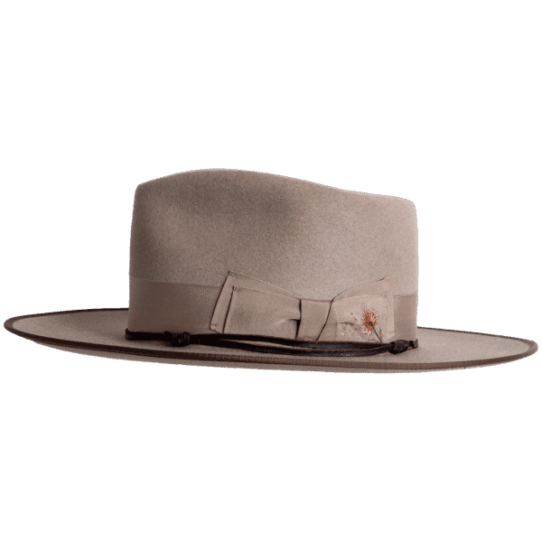 Superior Hats Premium Felt Hat Flâneur with Leather Band Detail - Side Profile
