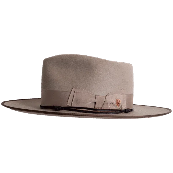 Flaneur-Premium-Felt-Side Superior Hats Premium Felt Hat Flâneur with Leather Band Detail - Side Profile