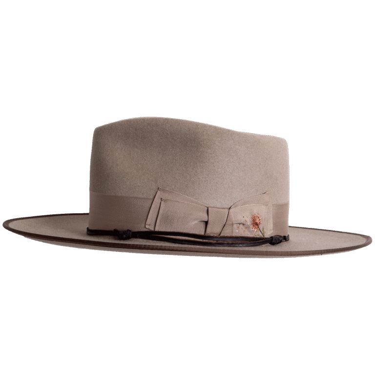 Superior Hats Premium Felt Hat Flâneur with Leather Band Detail - Side Profile
