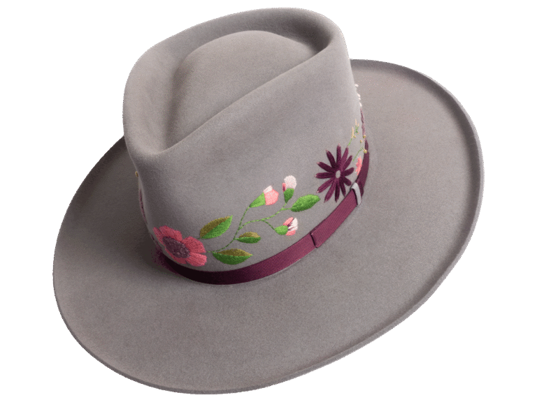 The Floreal, an artistic rabbit felt fedora hat Superior Hats