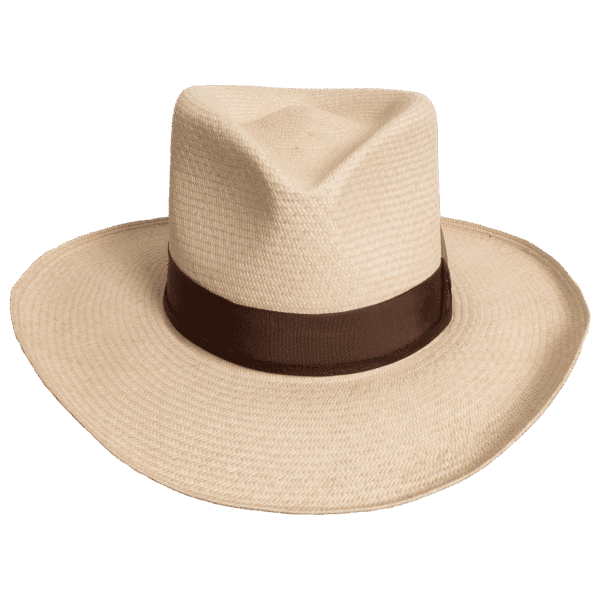 Mountain Panama Hat with Diamond Crown and Western Brim - Front View | Superior Hats