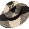 Nightfall Panama Hat with Black and White Pattern Weave - Angle View | Superior Hats