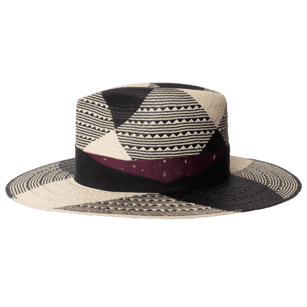 Nightfall Panama Hat with Star-Inspired Ribbon Details - Side Profile | Superior Hats