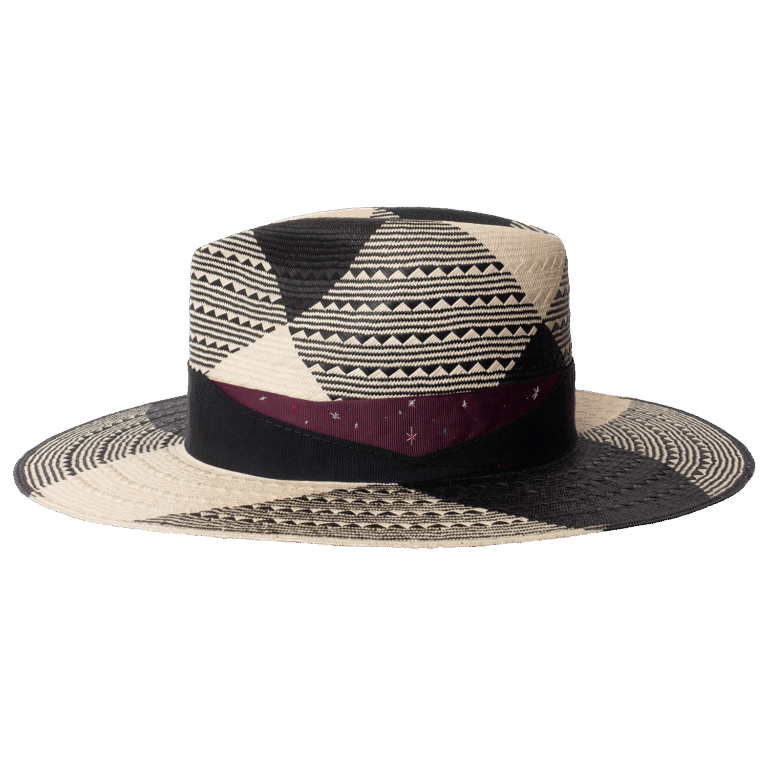 Nightfall Panama Hat with Star-Inspired Ribbon Details - Side Profile | Superior Hats