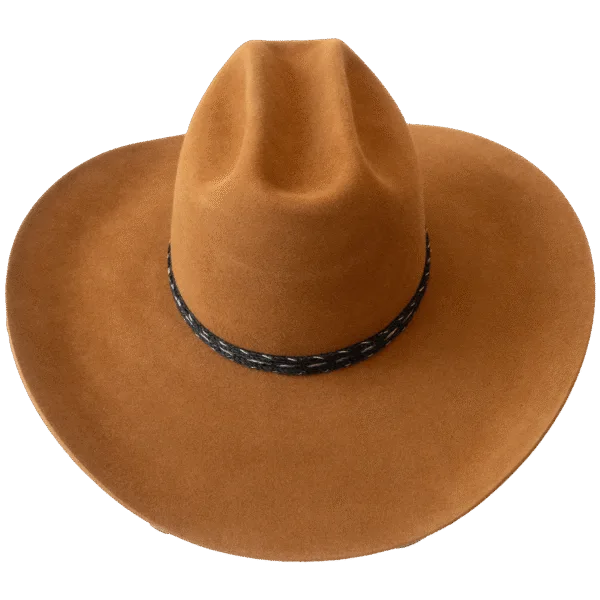 Outrider_Premium-Cattleman-Hat_Wide-Western-Brim_Front Imposing Western Presence. Cattleman hat with 12 cm cowboy brim