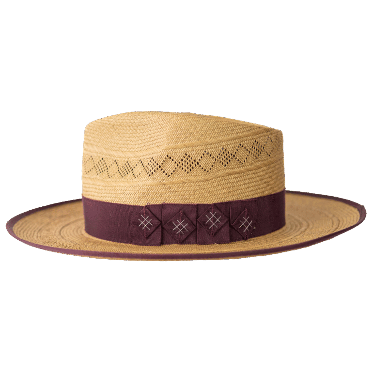 Pilgrim Panama Hat in Natural Toquilla Straw with Bound Brim - Side Profile | Superior Hats