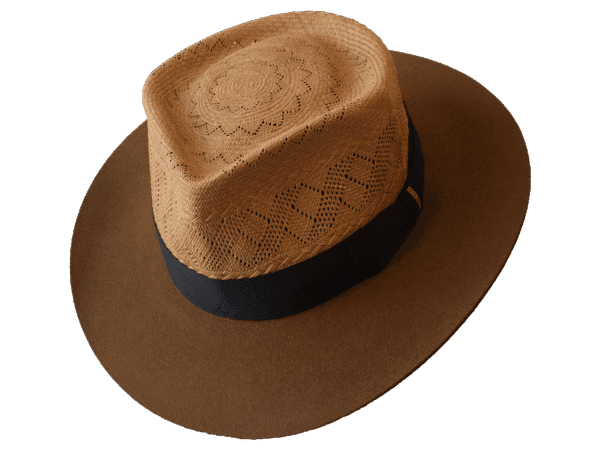 Dualist Hat Ravel with Toquilla Straw Crown and Felt Brim - Angle View | Superior Hats