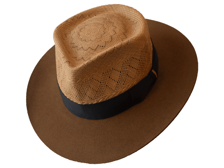 Dualist Hat Ravel with Toquilla Straw Crown and Felt Brim - Angle View | Superior Hats