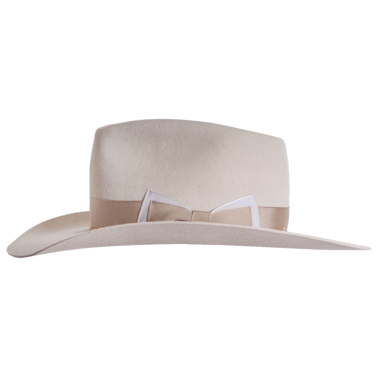 A detailed side profile of the Roamer Hat, highlighting the luxurious rabbit felt quality and timeless hybrid fedora style for a unique, urban-western statement. Superior Hats.