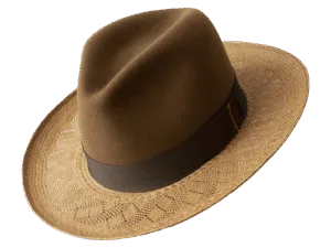 Strider_Dualist_Angle Dualist Hat Strider with Center Dent Crown and Elevated Brim - Angle View | Superior Hats