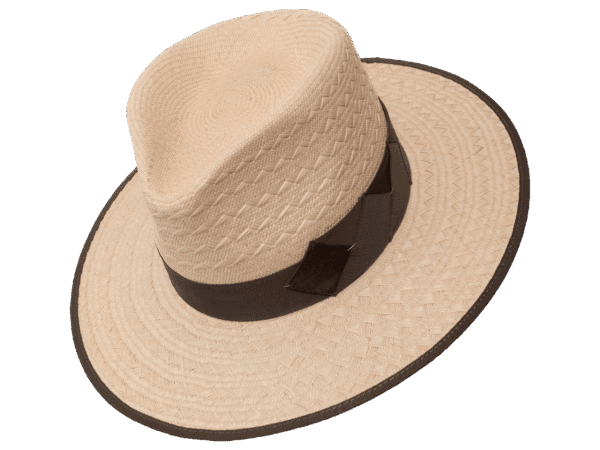 Terra Panama Hat with Concentric Weave and Bound Edge - Angle View | Superior Hats